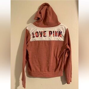 Victoria Secret Pink Jacket Floral Full Zip Sweatshirt Size Medium Jacket